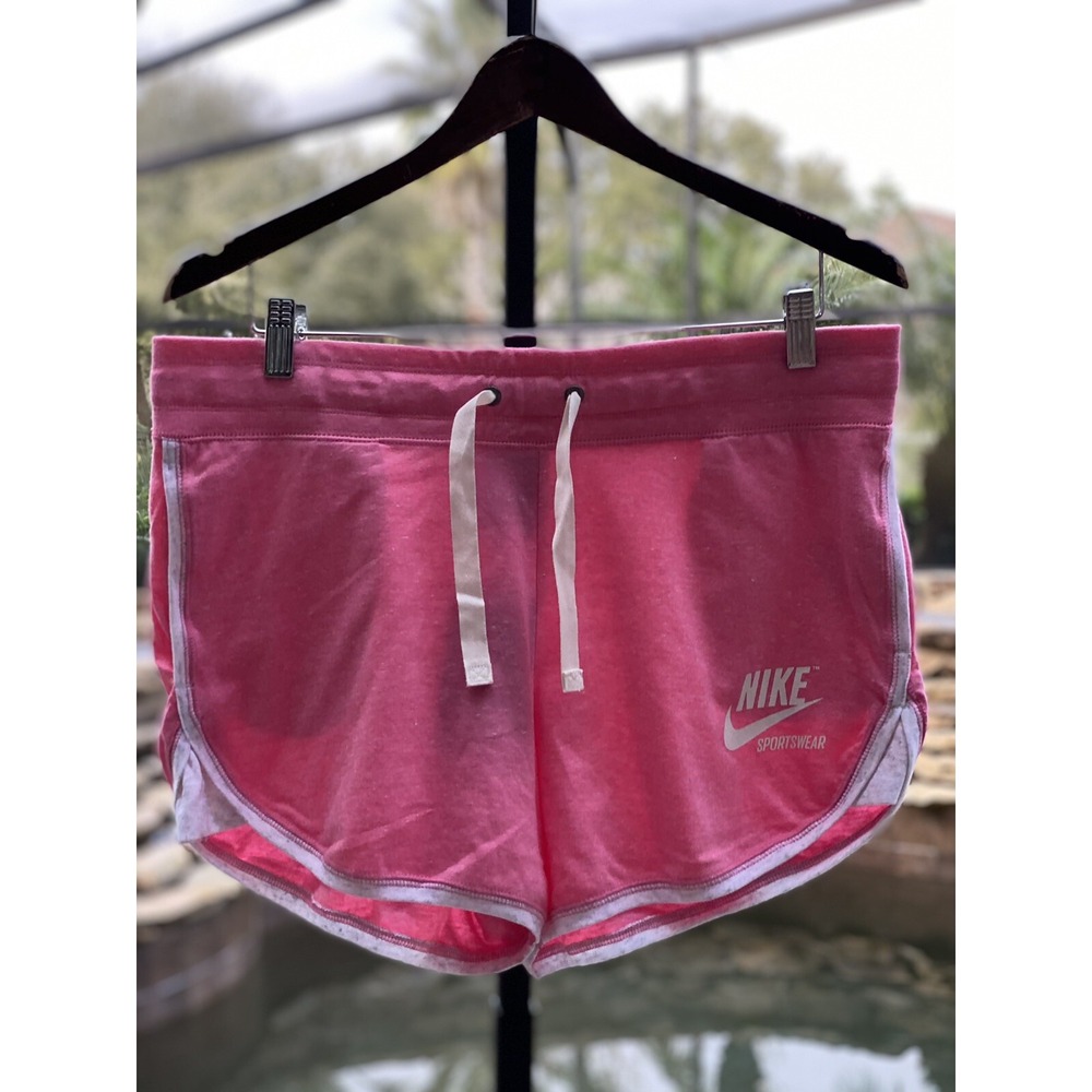 Nike Sportswear "Gym Vintage" Jersey Shorts Pink Glaze / Sail Women's XL NWT